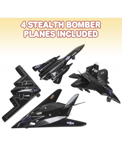 Diecast Stealth Bomber Toy Jets with Pullback Mechanism Set of 4 Diecast Metal Jet Plane Fighter Toys for Boys Air Force Mili...