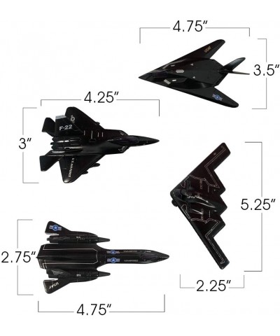 Diecast Stealth Bomber Toy Jets with Pullback Mechanism Set of 4 Diecast Metal Jet Plane Fighter Toys for Boys Air Force Mili...