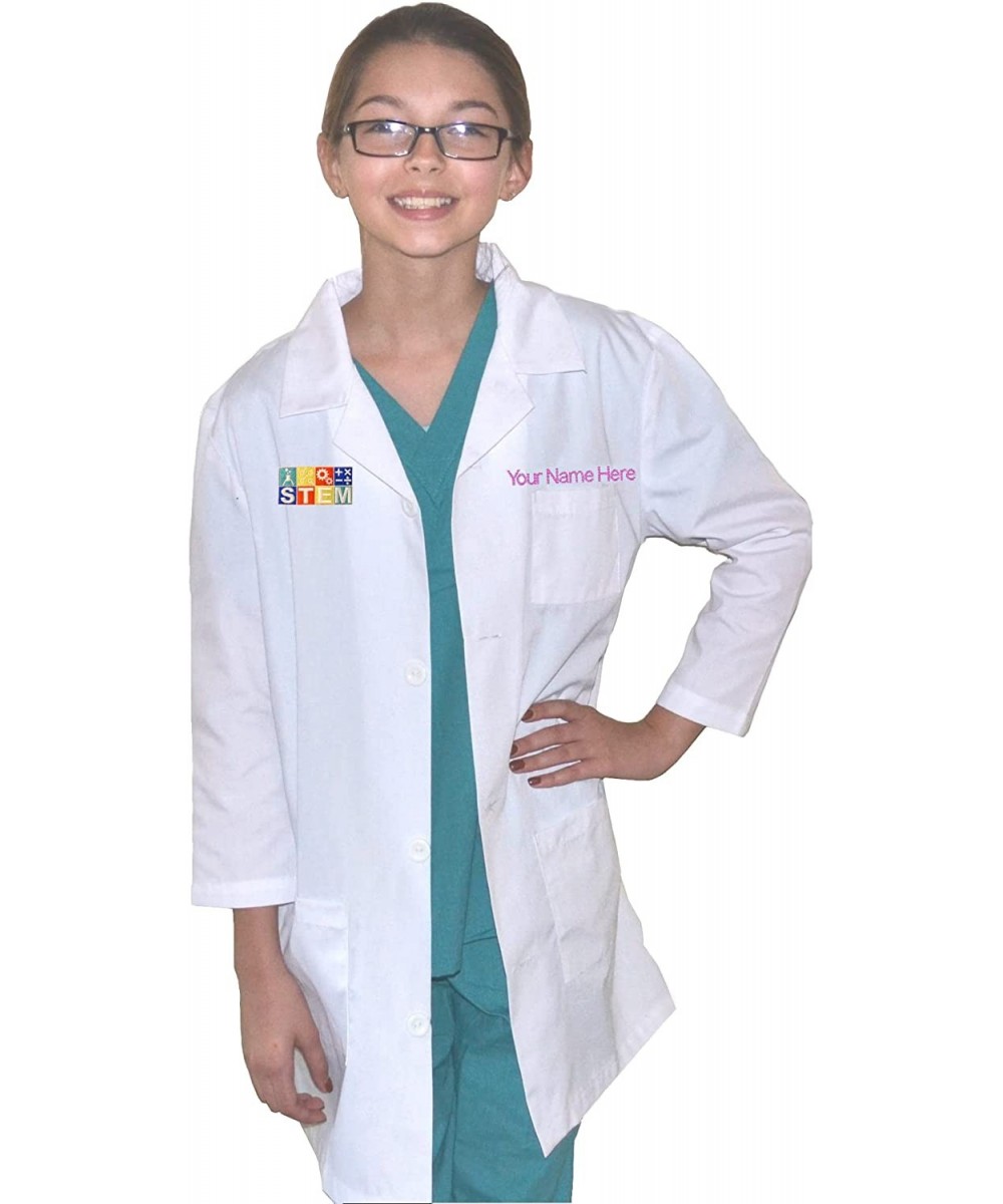 Custom Kids STEM Science Lab Coat Size 12/14 White $48.53 Kids' Costumes