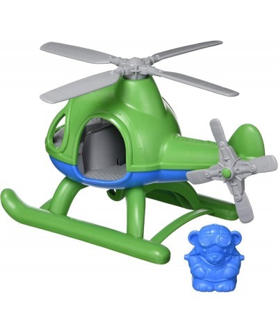 Helicopter Green/Blue CB - Pretend Play Motor Skills Kids Flying Toy Vehicle. No BPA phthalates PVC. Dishwasher Safe Recycled...