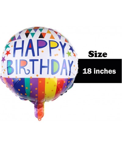 50 Pieces Happy Birthday Party Aluminum Foil Balloons 18" Foil Mylar Helium Balloon Round Inflatable Balloons for Birthday Pa...