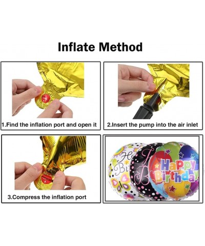 50 Pieces Happy Birthday Party Aluminum Foil Balloons 18" Foil Mylar Helium Balloon Round Inflatable Balloons for Birthday Pa...