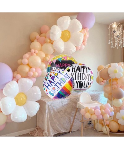 50 Pieces Happy Birthday Party Aluminum Foil Balloons 18" Foil Mylar Helium Balloon Round Inflatable Balloons for Birthday Pa...