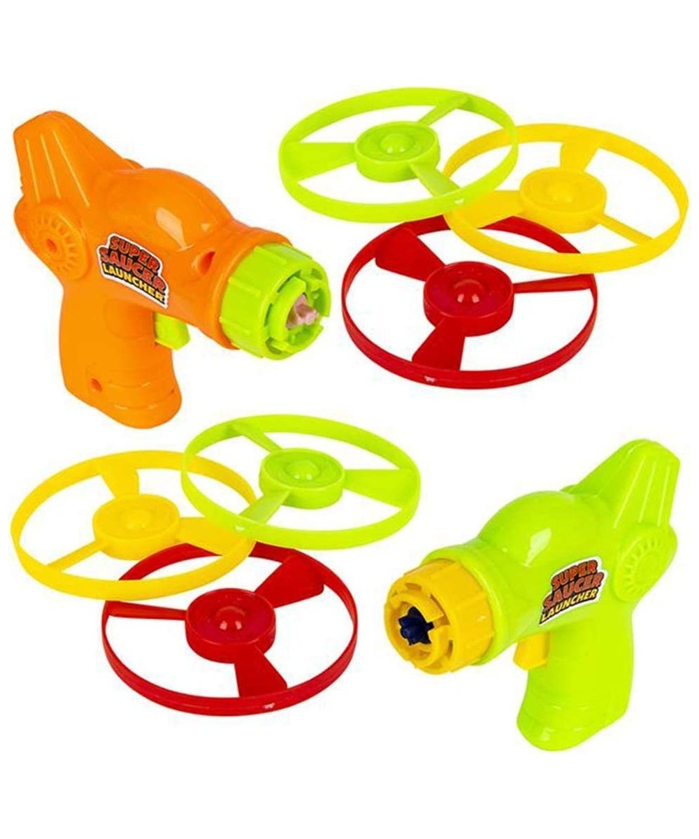 Super Saucer Disc Launcher Toys Set of 6 Disk Shooter Sets with 1 Flying Saucer Gun and 3 Spinning Disks Each Super Fun Outdo...