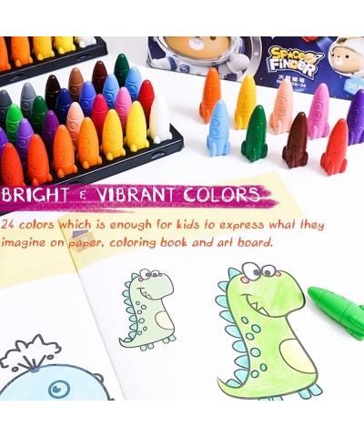 Kids Crayons 24 Colors Non-Toxic Crayons Rocket Shape Toddler Crayons Easy to Hold and Safe for Toddler Kids Youth … $18.02 K...