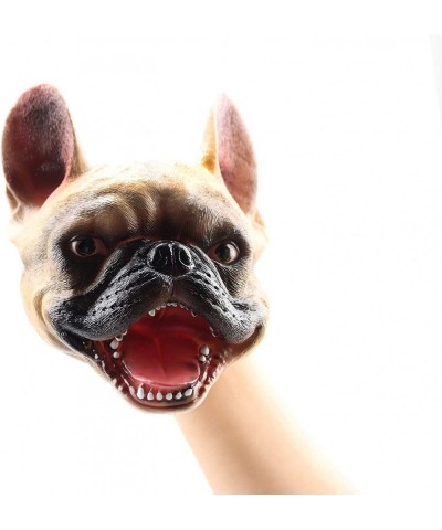 Soft Rubber Bulldog Hand Puppet Realistic Bulldog Head Open Movable Mouth Suitable for Creative Storytelling Teaching Cake To...