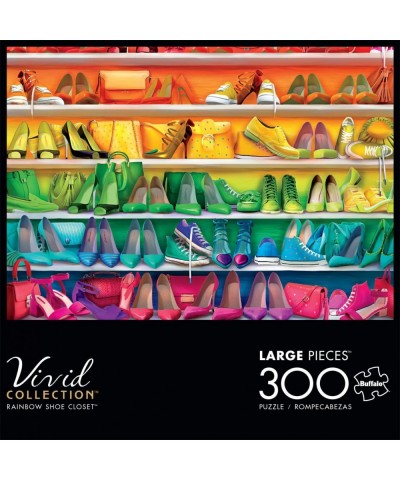 Rainbow Shoe Closet - 300 Large Piece Jigsaw Puzzle $18.92 Jigsaw Puzzles