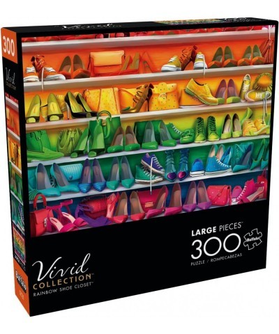 Rainbow Shoe Closet - 300 Large Piece Jigsaw Puzzle $18.92 Jigsaw Puzzles