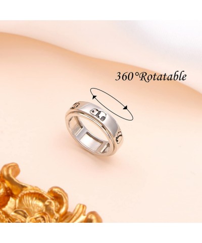 S925 Sterling Silver Anti Anxiety Ring for Women Spinner Fidget Anxiety Worry Relieving Boredom ADHD Autism Band Rings for Wo...