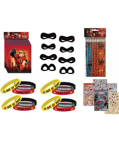 The Incredibles Birthday Party Supplies Favor Bundle Pack Includes Loot Bags Paper Masks Pencils Bracelets Stickers $38.80 Ki...