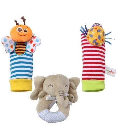 Sock & Wrist Rattles Toy Set for Babies Plush Stuffed Rattles for Baby Rattles for Babies Newborn Gifts for Boys Girls Infant...