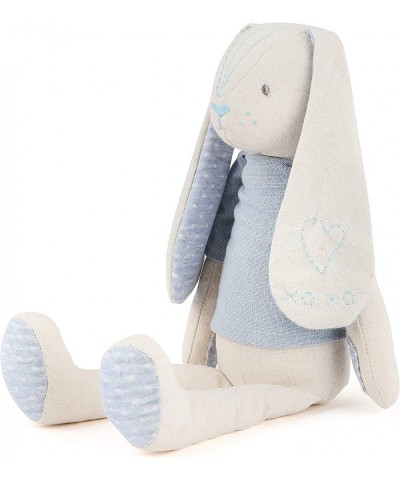 Bunny Soft Blue and Cream 15 inch Plush Linen Polyester Stuffed Animal Toy $45.67 Stuffed Animals & Teddy Bears