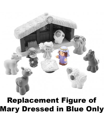 Replacement Figure for Fisher-Price Little People Nativity Set - DPX53 ~ Replacement Figure of Mary Dressed in Blue Blue Whit...