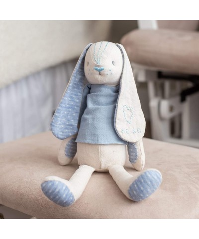 Bunny Soft Blue and Cream 15 inch Plush Linen Polyester Stuffed Animal Toy $45.67 Stuffed Animals & Teddy Bears