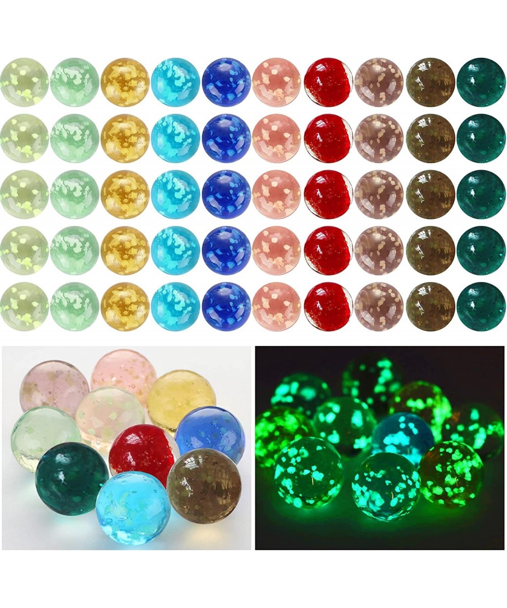 50 Pieces Marbles Glow in The Dark Handmade Glass Marbles Colorful Glass Marbles for Boys and Girls Marble Games DIY and Home...