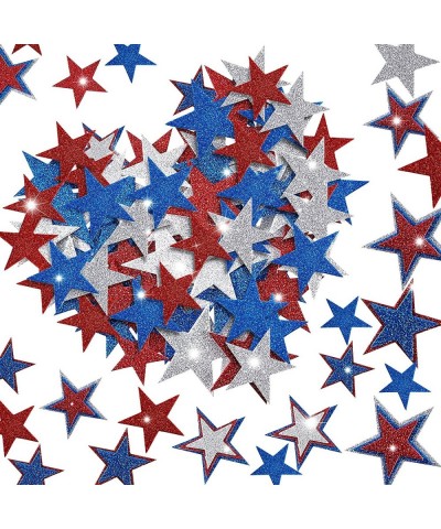 200 Pcs Patriotic Stickers Glitter Star Foam Sticker 4th of July Stickers Self Adhesive Small White Star Stickers Independenc...