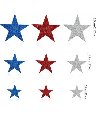 200 Pcs Patriotic Stickers Glitter Star Foam Sticker 4th of July Stickers Self Adhesive Small White Star Stickers Independenc...