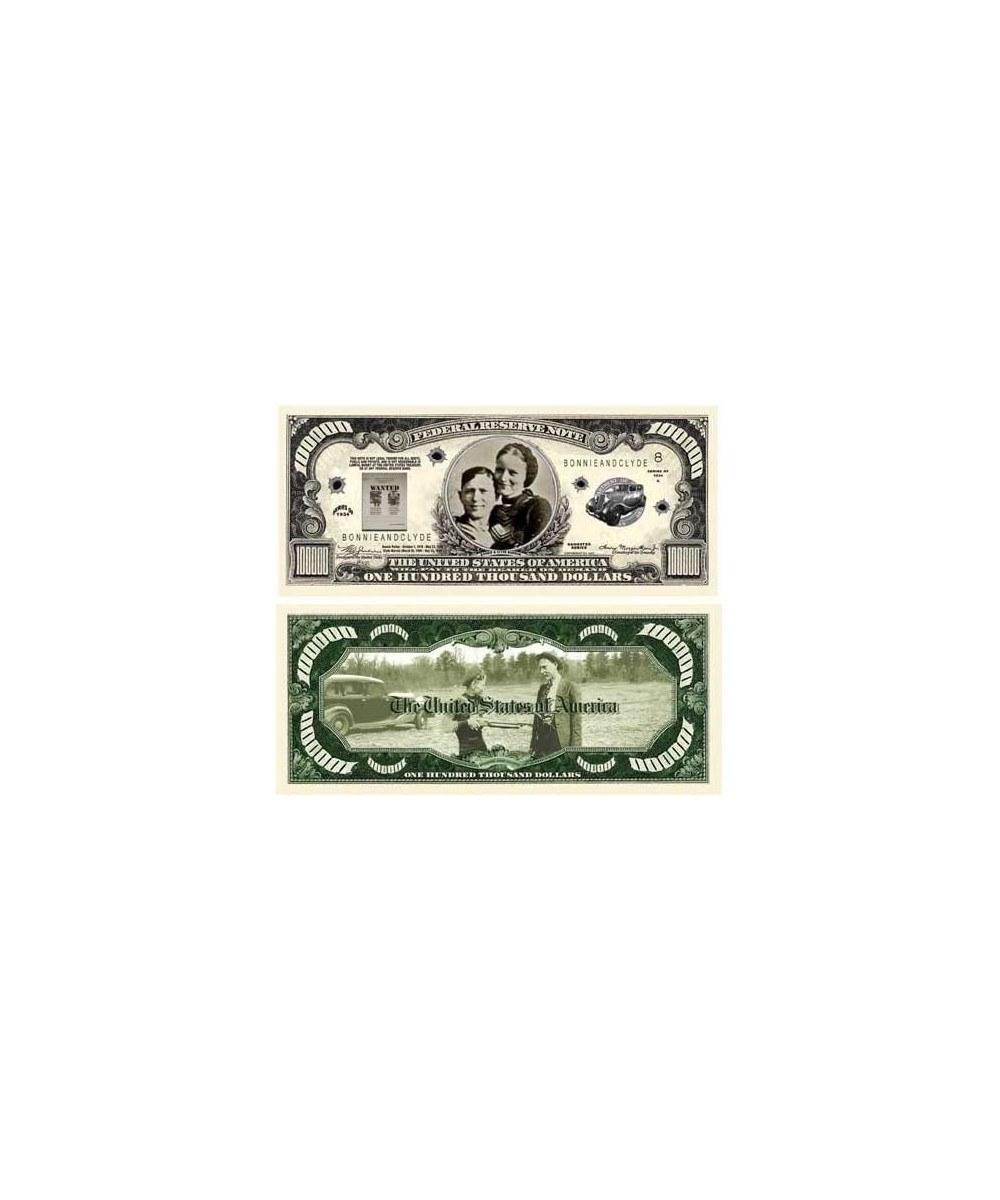 Set of 10 - Bonnie and Clyde $100 000.00 Bill $16.24 Gags & Practical Joke Toys