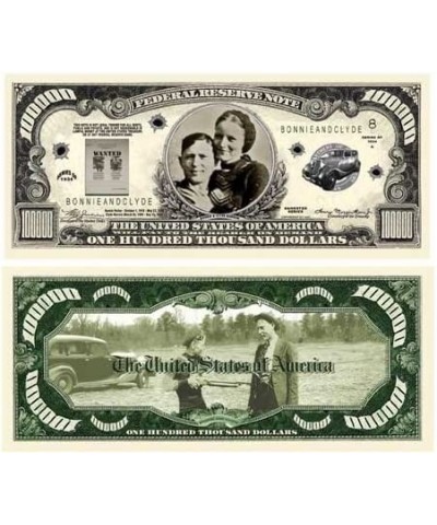 Set of 10 - Bonnie and Clyde $100 000.00 Bill $16.24 Gags & Practical Joke Toys