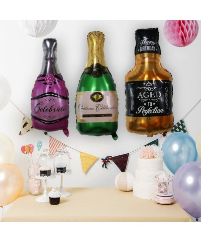 9PCS Champagne Wine Bottle Foil Balloons Beer Balloons Whiskey Bottle Balloon Decoration for Bar Party Oktoberfest Birthday B...