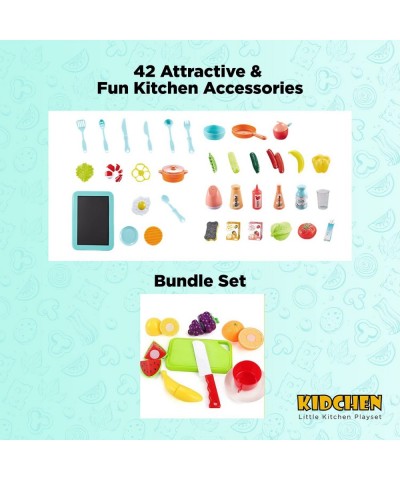 Kitchen Play Set with Accessories- Mini Kitchen Set with Realistic Light Sound Steam Simulation- Indoor Games Cooking Playset...