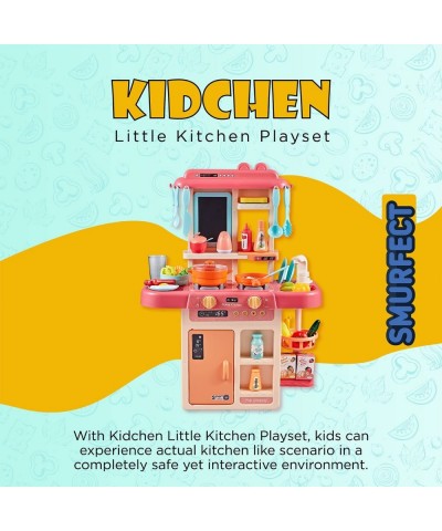 Kitchen Play Set with Accessories- Mini Kitchen Set with Realistic Light Sound Steam Simulation- Indoor Games Cooking Playset...