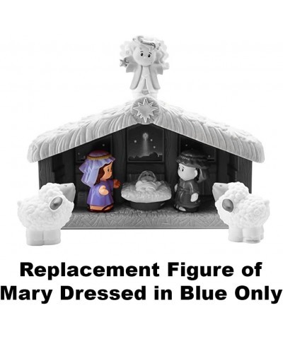 Replacement Figure for Fisher-Price Little People Nativity Set - DPX53 ~ Replacement Figure of Mary Dressed in Blue Blue Whit...