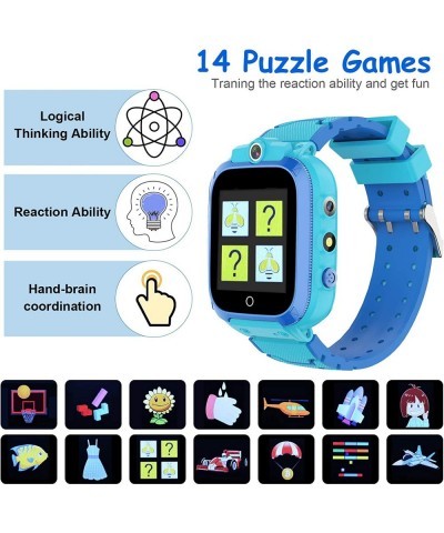 Kids Smart Watch for Boys Girls 1.44" HD Touch Screen with 14 Puzzle Games Music Player Dual Camera 12/24 hr Pedometer Flashl...