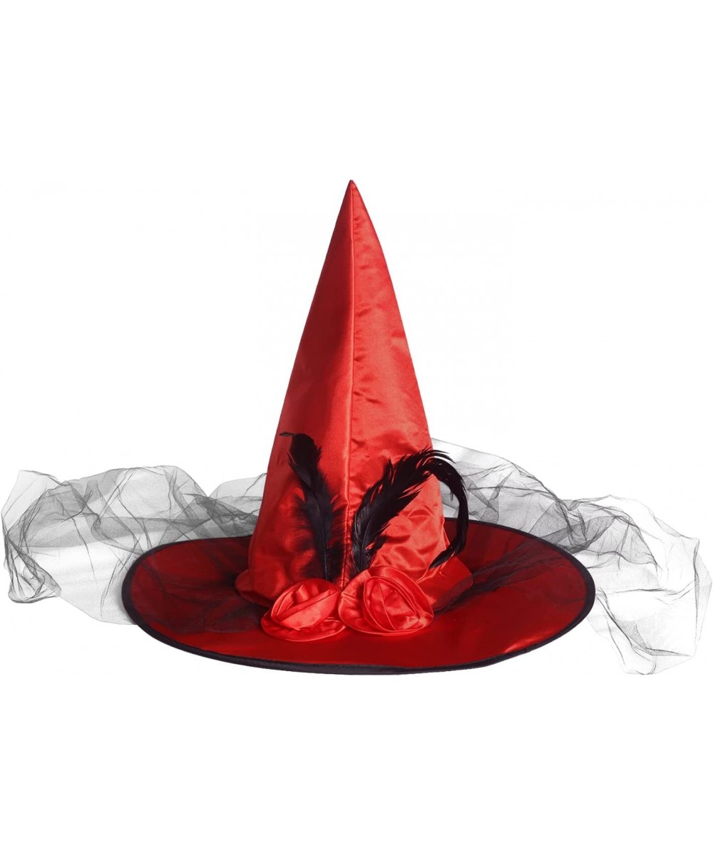 Magic Master Red Witch Hat for Costume Party & Halloween - Witch Hats for Women & girls Witch Costume Women's Witch Hats atta...