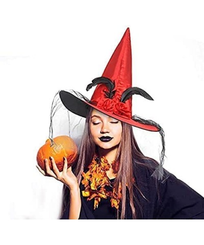 Magic Master Red Witch Hat for Costume Party & Halloween - Witch Hats for Women & girls Witch Costume Women's Witch Hats atta...