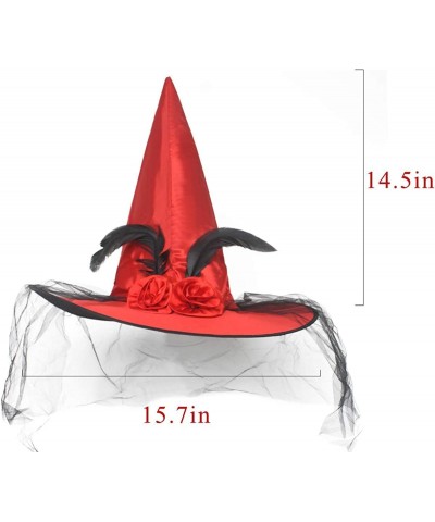 Magic Master Red Witch Hat for Costume Party & Halloween - Witch Hats for Women & girls Witch Costume Women's Witch Hats atta...