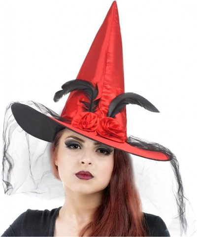 Magic Master Red Witch Hat for Costume Party & Halloween - Witch Hats for Women & girls Witch Costume Women's Witch Hats atta...