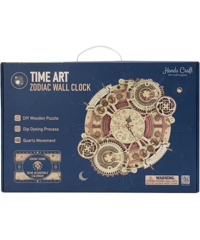 DIY 3D Model Craft Kit | Mechanical 3D Wooden Puzzle | Gear Adjustable Calendar | Quartz Movement | Time Art - Zodiac Wall Cl...