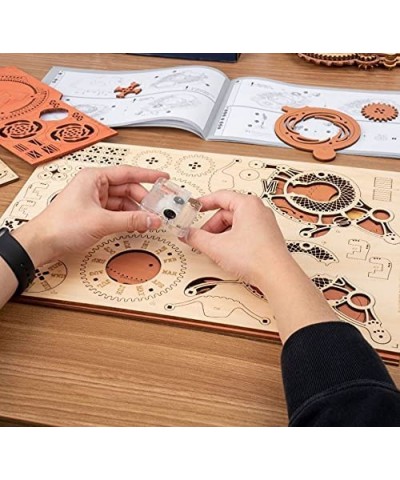 DIY 3D Model Craft Kit | Mechanical 3D Wooden Puzzle | Gear Adjustable Calendar | Quartz Movement | Time Art - Zodiac Wall Cl...