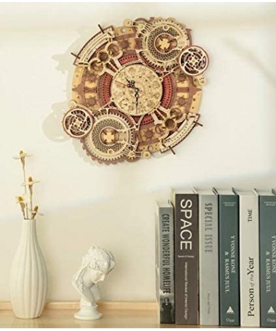 DIY 3D Model Craft Kit | Mechanical 3D Wooden Puzzle | Gear Adjustable Calendar | Quartz Movement | Time Art - Zodiac Wall Cl...