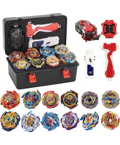 Bey Battle Burst Gyro Blade Toy Set Gift with Portable Box 12 Spinning Tops 2 Two-Way Launcher Metal Fusion Attack Top Battli...