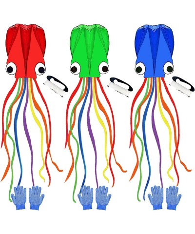 Large Kites for Kids & Adults Easy to Fly 3 Pack Octopus Kites with Long Colorful Tail Beach Kites for Adults Single Line Kit...