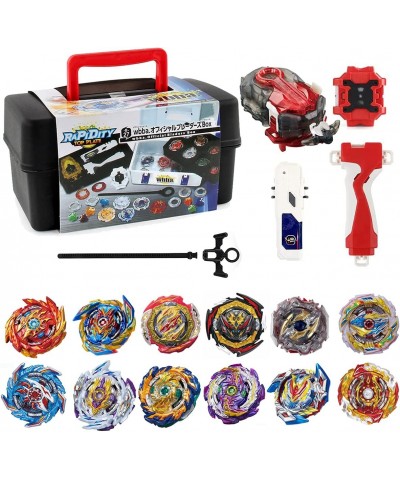 Bey Battle Burst Gyro Blade Toy Set Gift with Portable Box 12 Spinning Tops 2 Two-Way Launcher Metal Fusion Attack Top Battli...