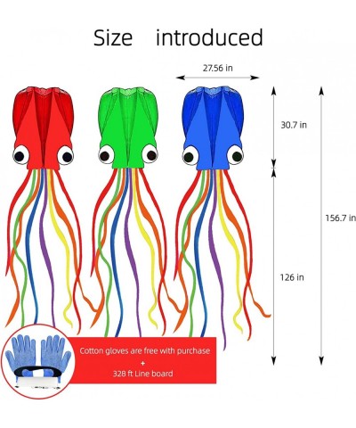 Large Kites for Kids & Adults Easy to Fly 3 Pack Octopus Kites with Long Colorful Tail Beach Kites for Adults Single Line Kit...