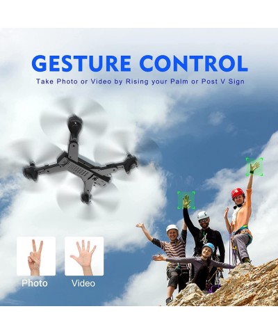 Drone with 4K Camera for Adults Dual Camera Foldable RC Quadcopter with FPV Video One Key Start Altitude Hold Headless Mode 3...