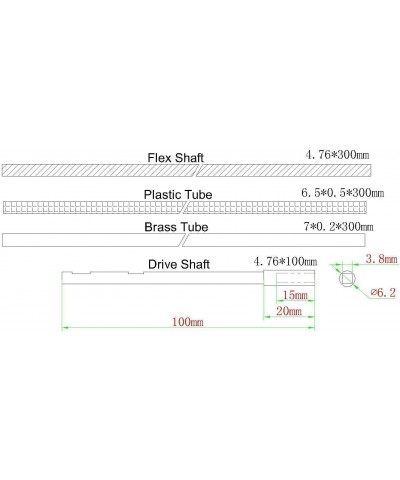 3/16 4.76mm Flex Cable Prop Shaft Brass/Plastic Tube Drive Dog for RC Boat 1890 $50.59 Remote & App Controlled Vehicles