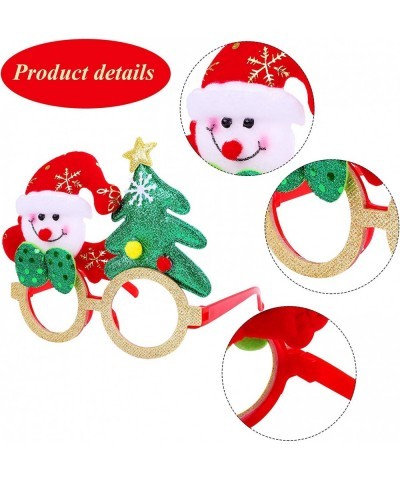 16 Pieces Christmas Party Glasses Frames Holiday Glitter Christmas Costume Eyeglasses Santa Snowman Glasses Christmas Party G...