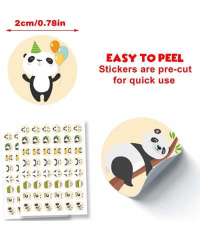 Cute Cartoon Panda Labels Stickers Animals Zoo Forest Theme Decor for Girls Princess 1st Birthday Party Baby Shower Photograp...