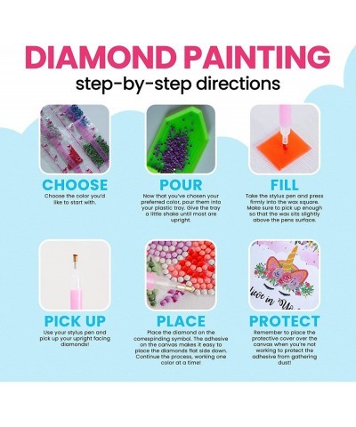 Diamond Art for Kids Unicorn Diamond Painting Set Gem Painting with Number Guide for Relaxation and Motor Skills Believe in Y...