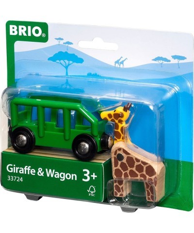 World - 33724 Giraffe and Wagon | 2 Piece Toy Train Accessory for Kids Ages 3 and Up Green $26.69 Kids' Play Trains & Trams