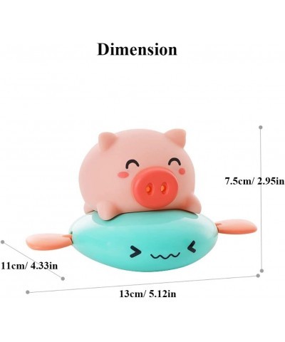 Pull String Baby Bath Toy Pull & Go Pink Piggy Cute Swimming Pig Windup Fish Water Spray Squirt Toy Clockwork Bathtub Toy for...