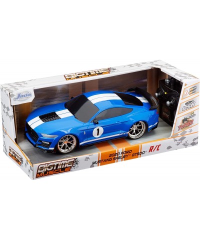 Bigtime Muscle 1:16 2020 Ford Shelby GT500 RC Remote Control Car 2.4 GHz Blue/White Stripes Toys for Kids and Adults $49.70 R...