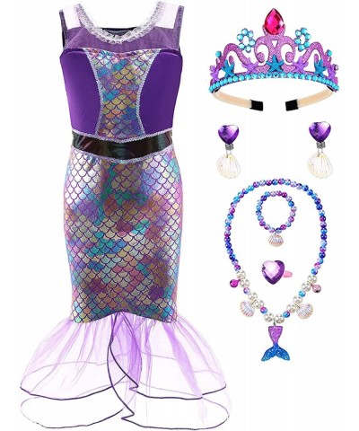 Girls Mermaid Costume Princess Dress Party Cosplay with Accessories $30.16 Kids' Costumes