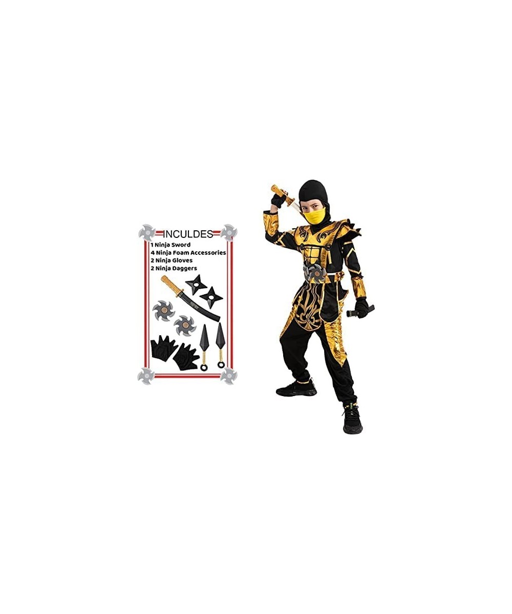 Halloween dress up for Child Boy Golden Ninja warrior costume (Small (5-7yr)) $81.91 Kids' Costumes