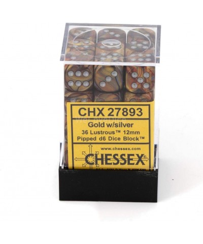 CHX27893 Dice - Lustrous: 36D6 Gold/Silver $24.00 Game Accessories